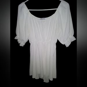 White Birch Baby Doll Cinched Top
